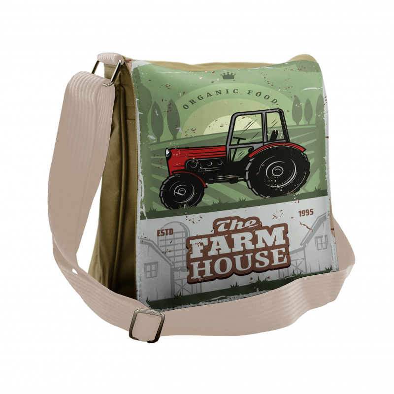 Farmer Tractor Art Messenger Bag