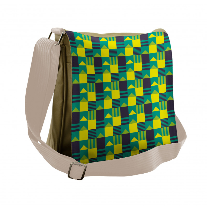 Symmetric Geometric Shapes Messenger Bag