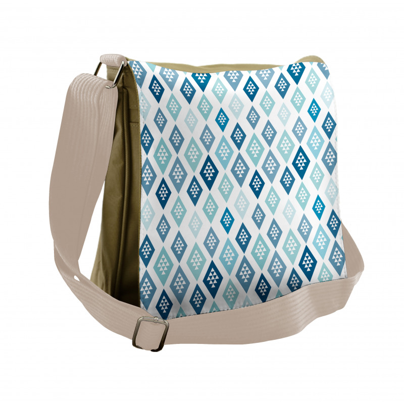 Diamond Shaped Triangles Messenger Bag