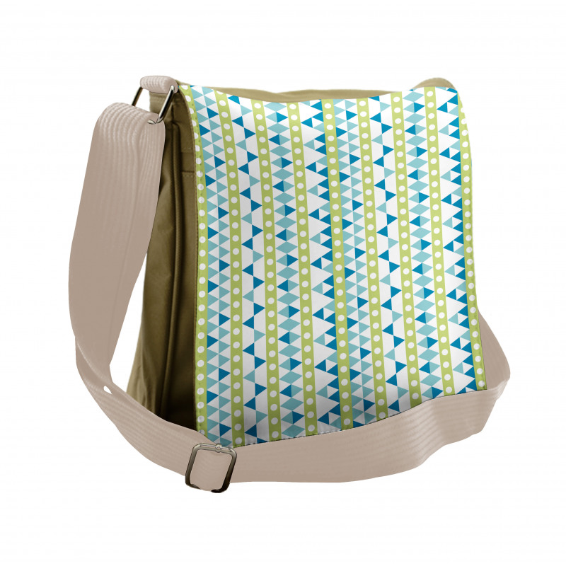 Geometric Circles Triangles Messenger Bag