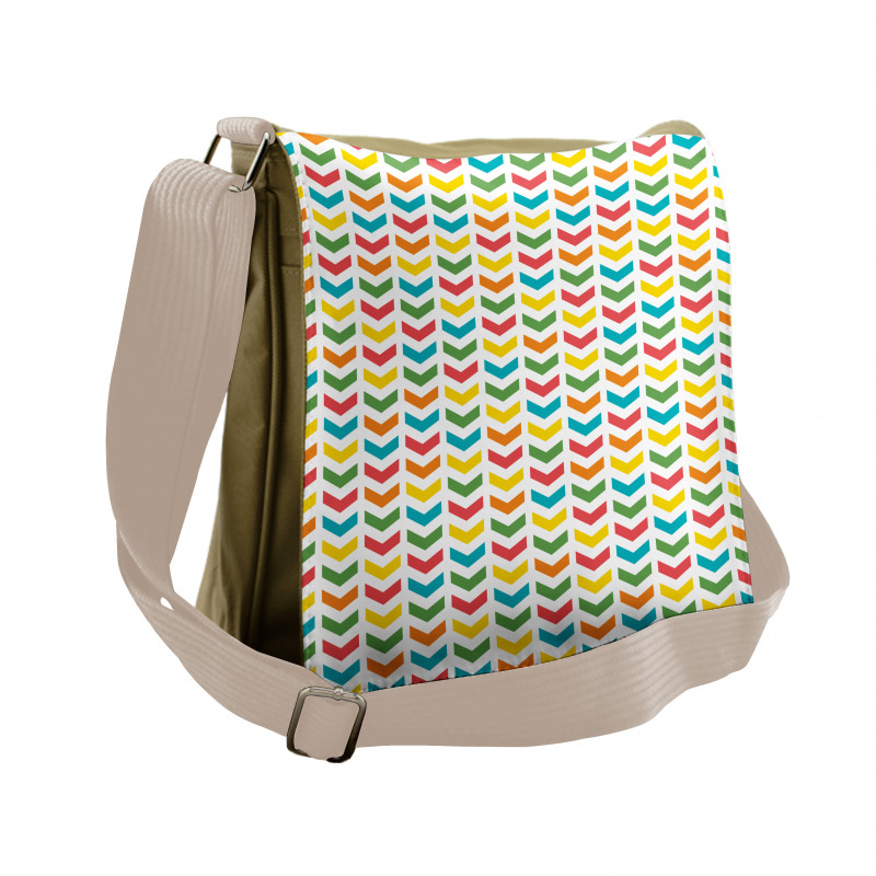 Colorful Repetitive Arrows Messenger Bag