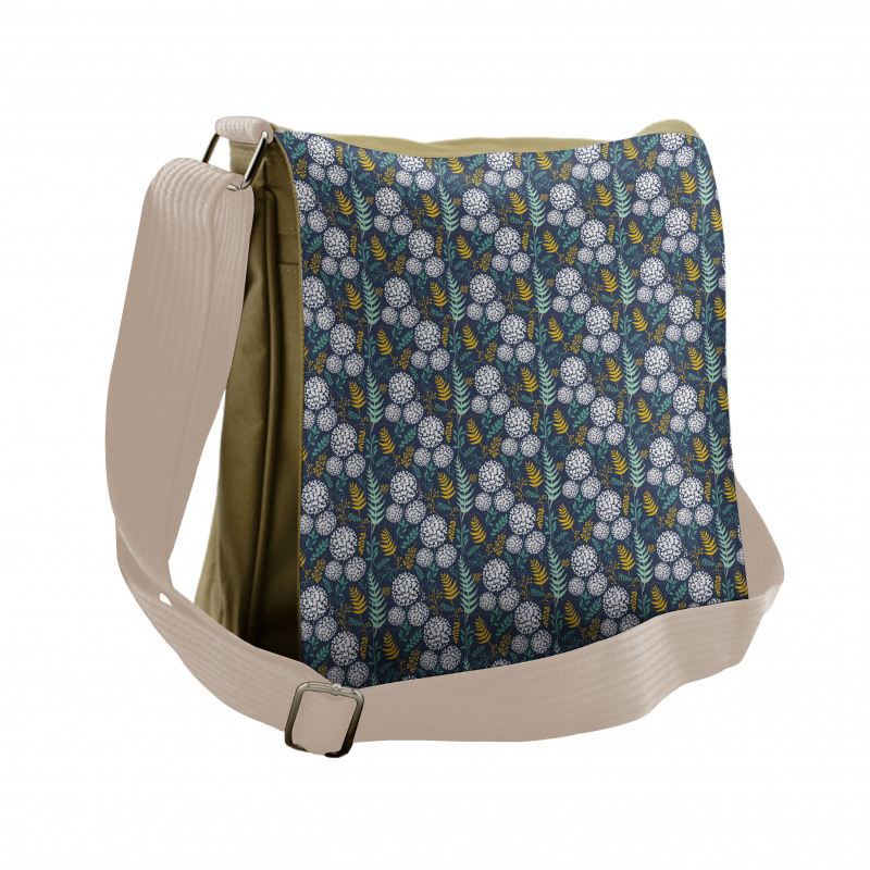 Leafy Branches Dot Herbs Messenger Bag