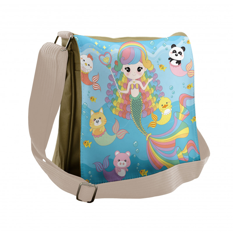 Funky Underwater Characters Messenger Bag