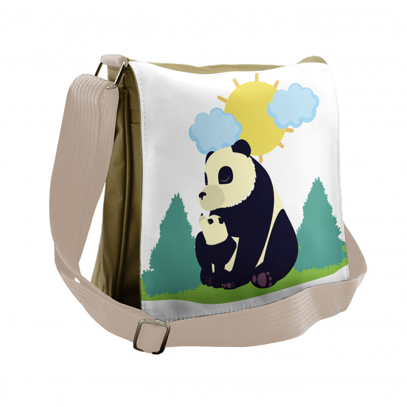 Mammal and His Baby Outdoors Messenger Bag