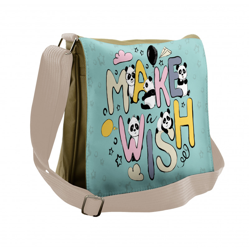 Whimsical Calligraphic Design Messenger Bag