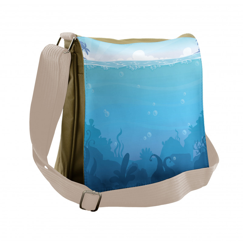 Underwater Landscape Palms Messenger Bag