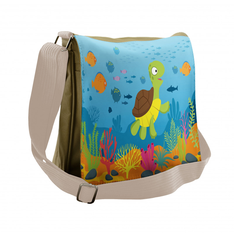 Funny Turtle Fish Types Messenger Bag