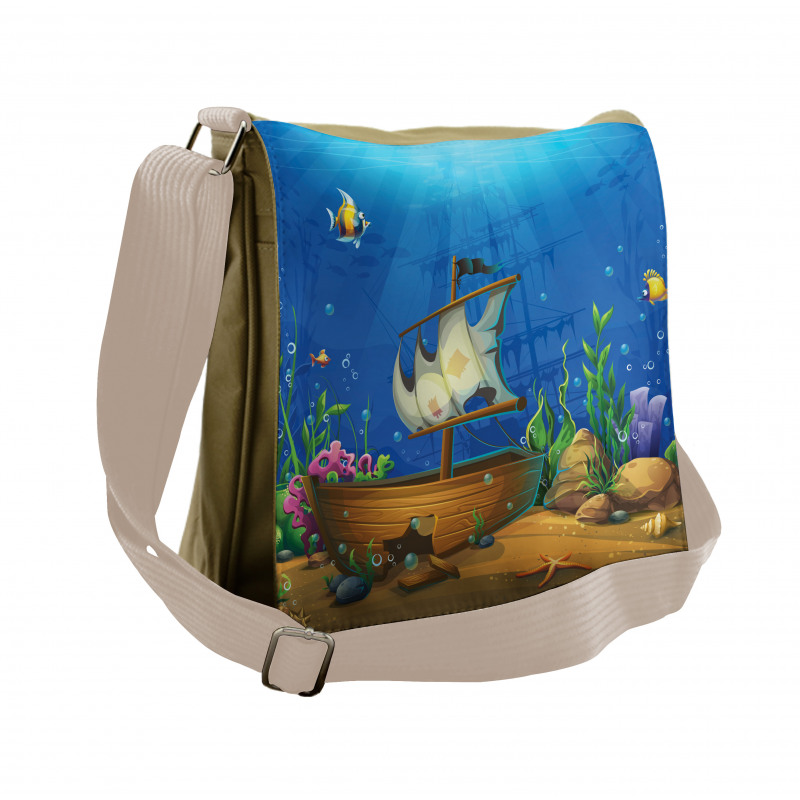 Undersea World Ship Wreck Messenger Bag