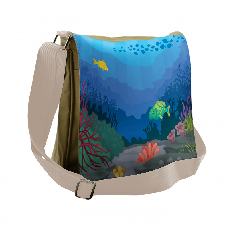 Oceanic Seaweed Seascape Messenger Bag