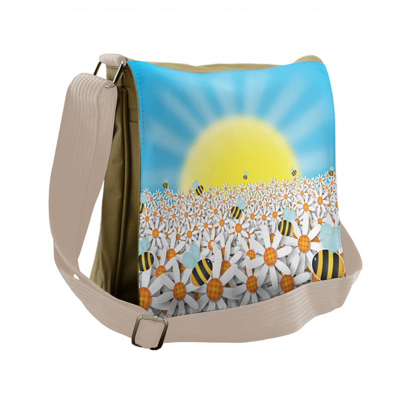 Daisies and Bees Messenger Bag