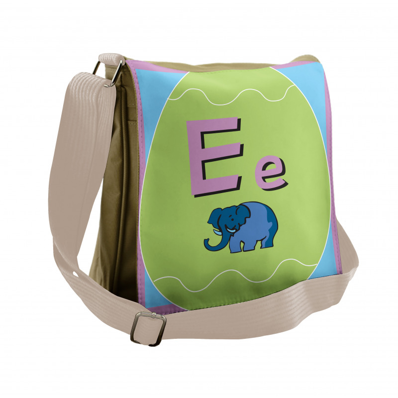 Animal and Letter E in Egg Messenger Bag