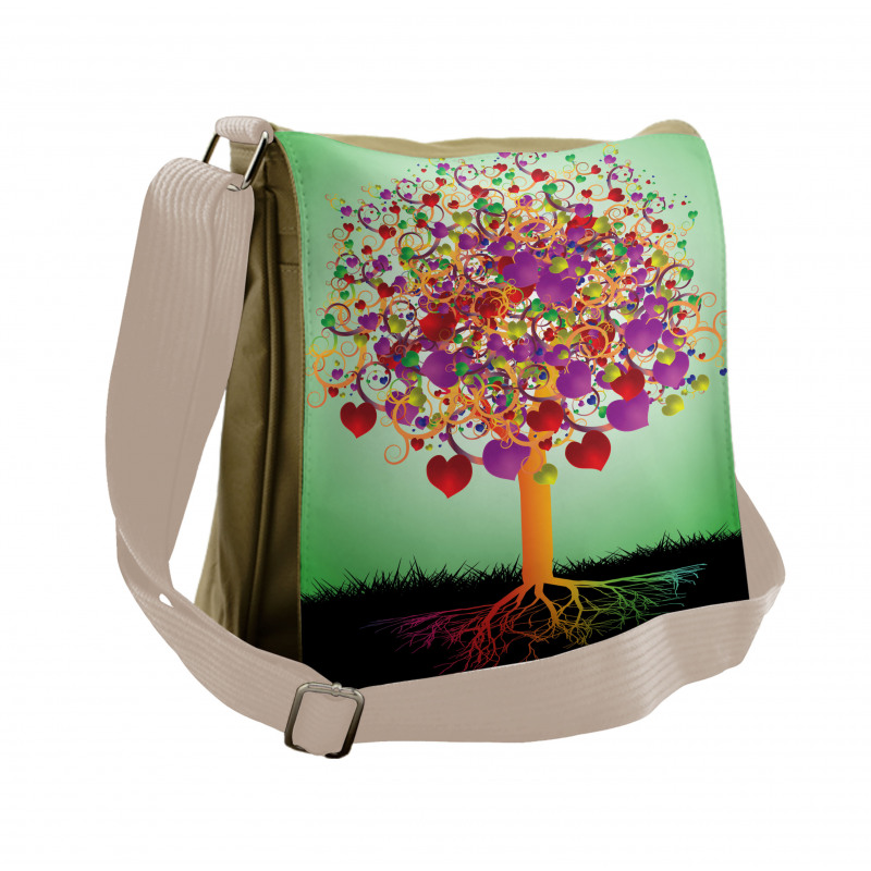 Magic Love Tree Heart Messenger Bag