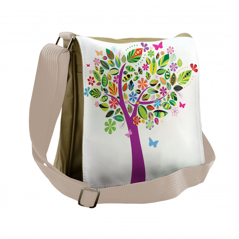 Flower Butterflies Messenger Bag