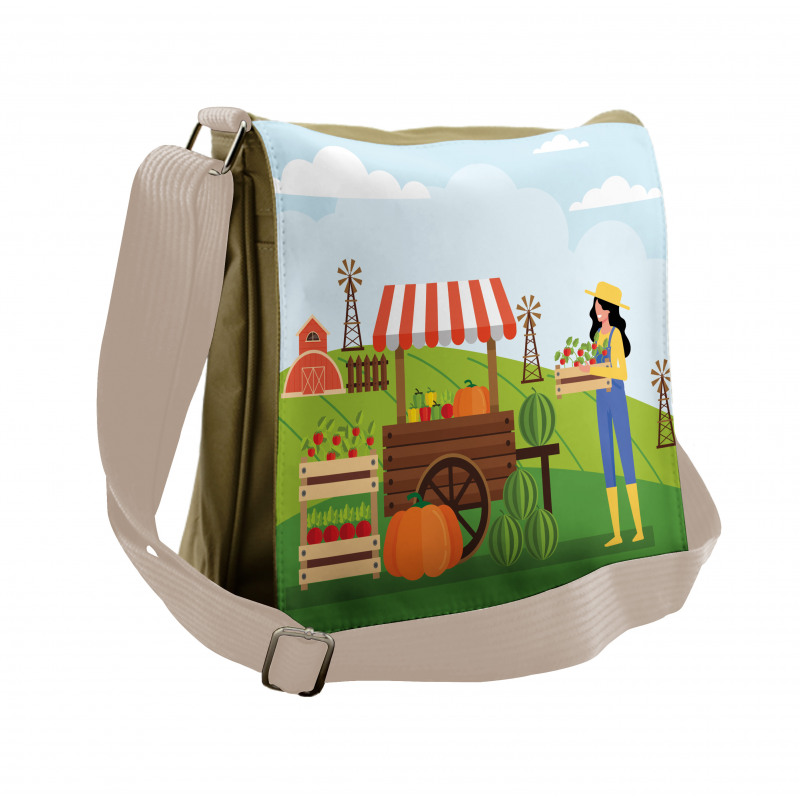 Farmer Selling Products Messenger Bag