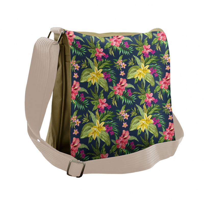 Floral Blooming Jungle Messenger Bag