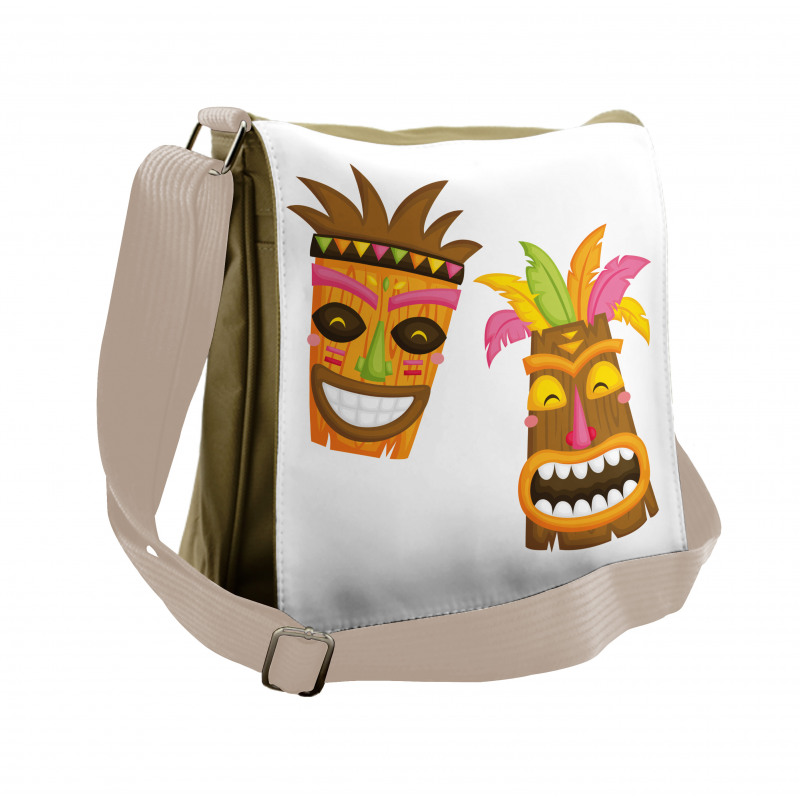 Exotic Colorful Hawaii Masks Messenger Bag