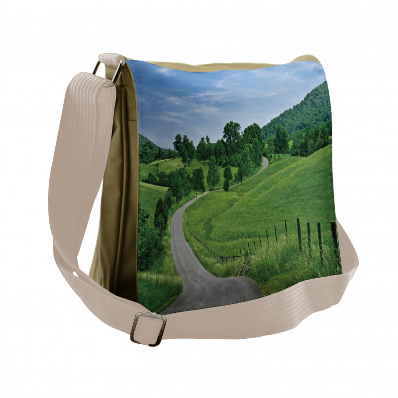 Idyllic Road Forest Messenger Bag