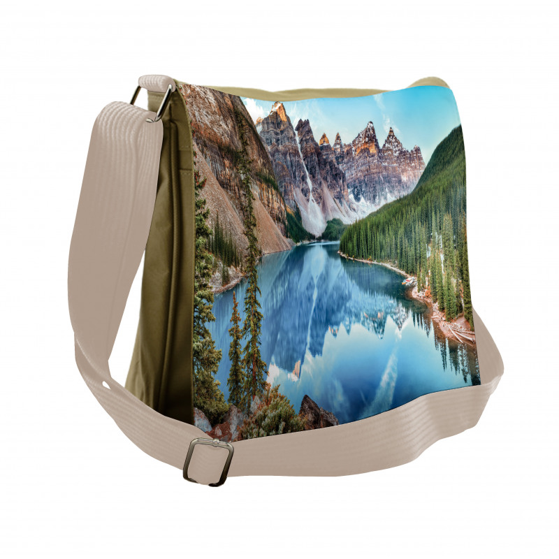 Moraine Lake Panorama Messenger Bag