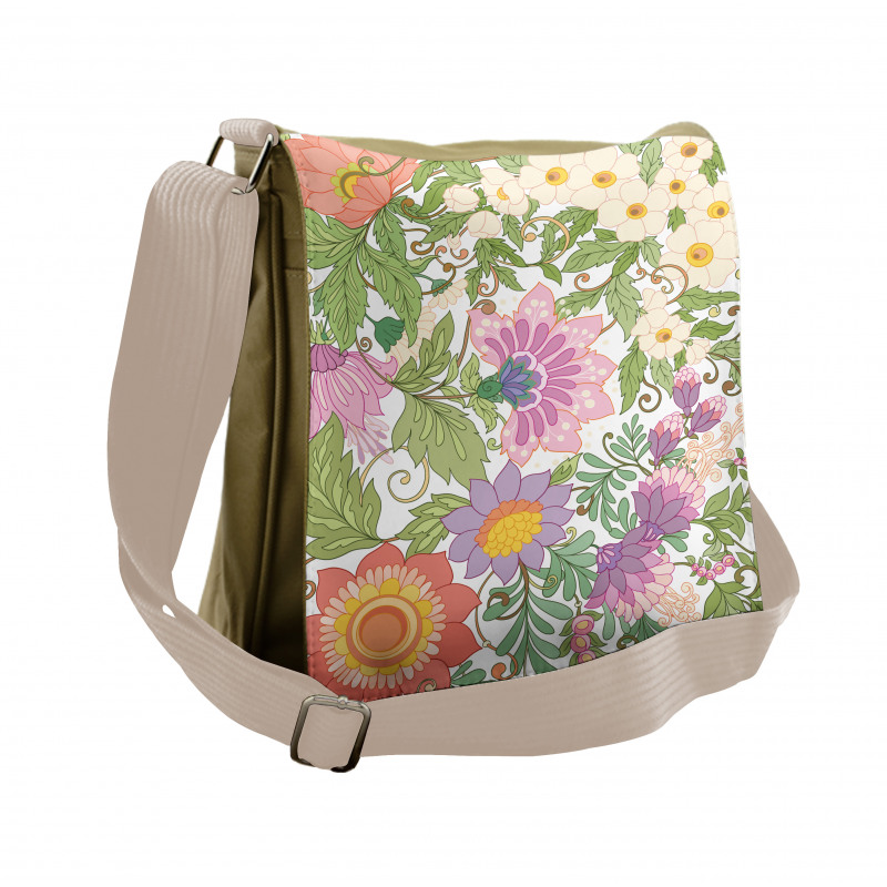 Pastel Flowers Nostalgia Messenger Bag