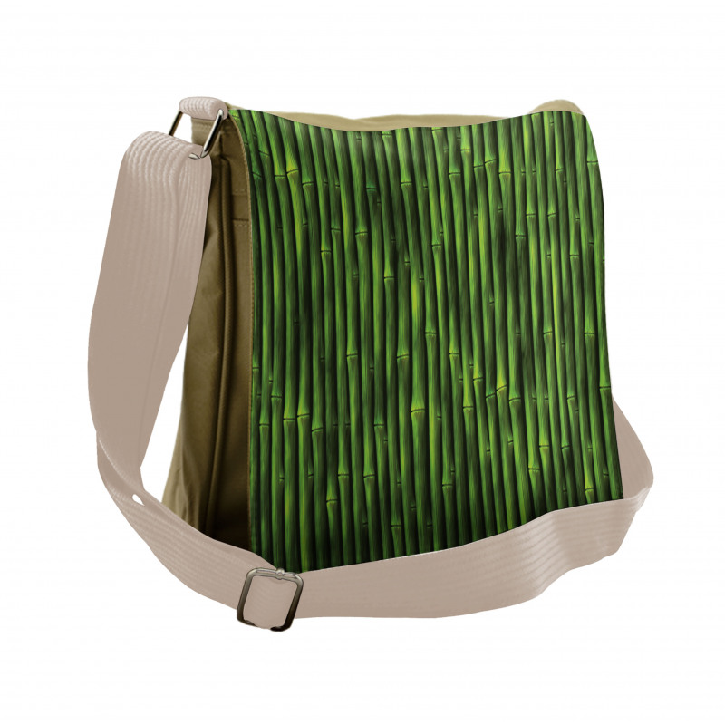 Tropical Bamboo Stems Messenger Bag