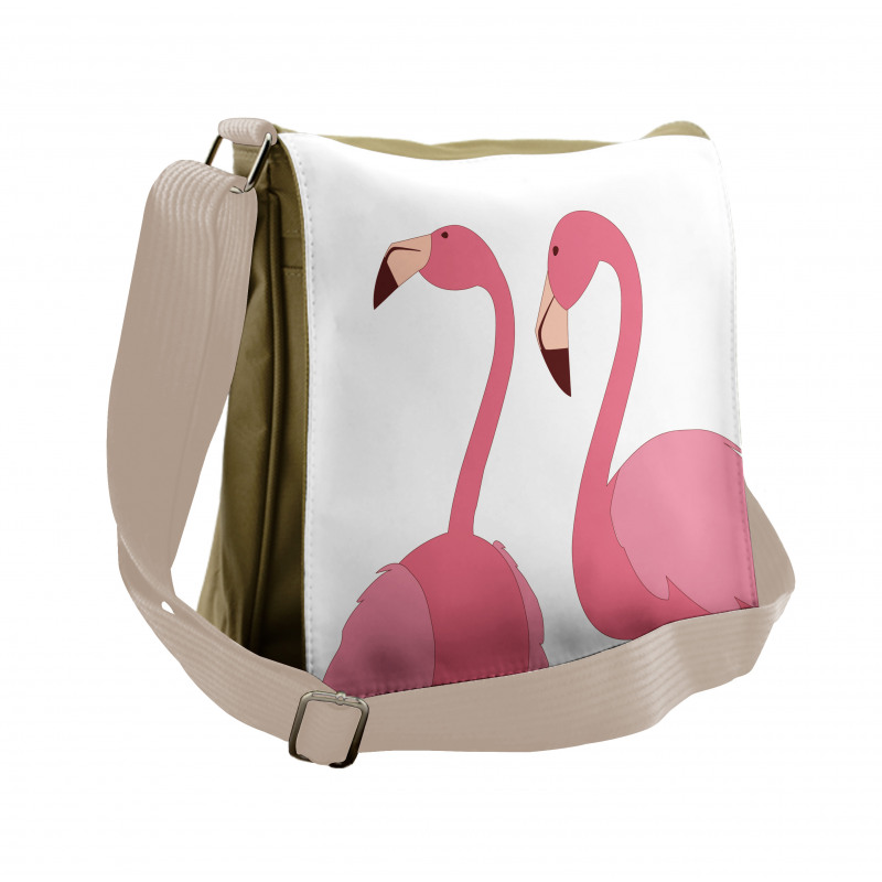 Exotic Pink Birds Animals Messenger Bag