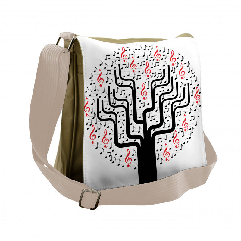 Round Geometric Tree Messenger Bag