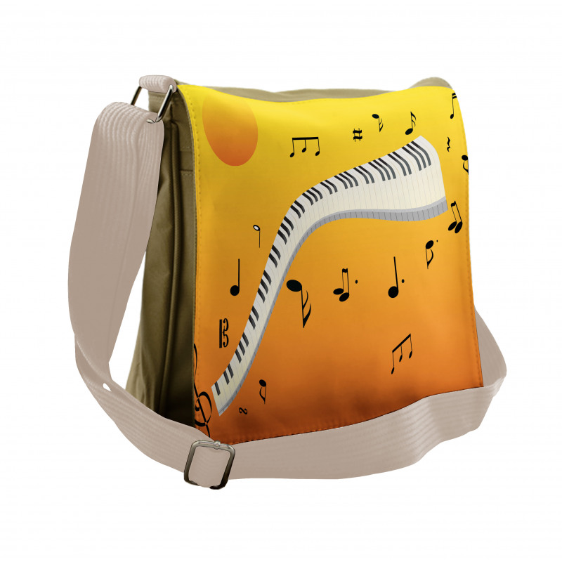 Joyous Sunset Piano Keys Messenger Bag