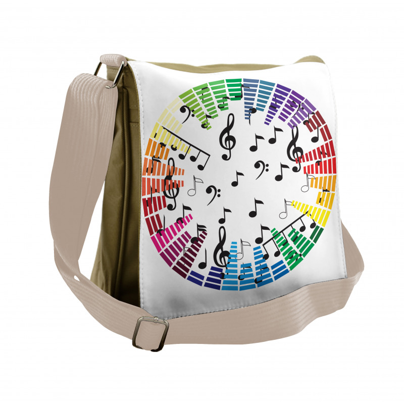 Colorful Round Layout Messenger Bag