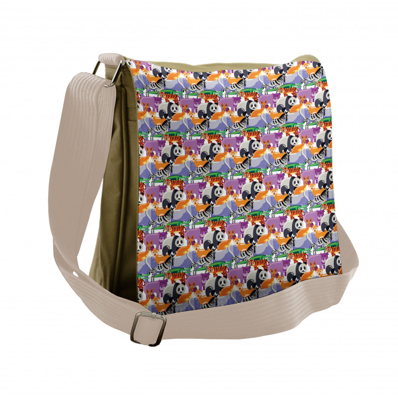 Modern Funny Animals Messenger Bag