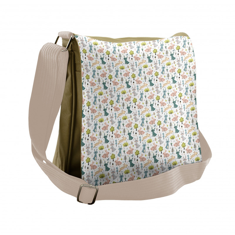 Funny Pastel Bunnies Messenger Bag