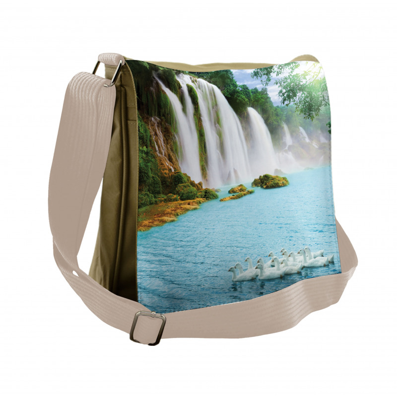 Lake and Swans Nature Messenger Bag