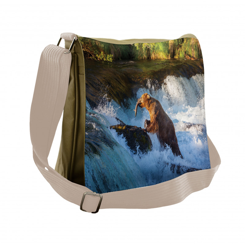 Alaska Waterfall Wildlfie Messenger Bag