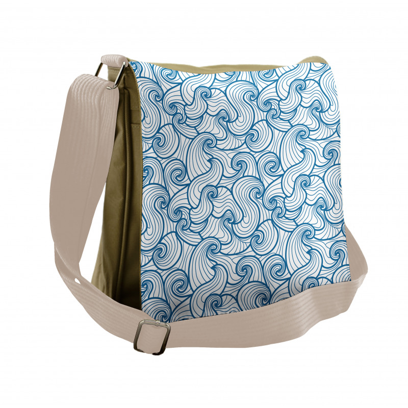 Swirling Oceanic Waves Messenger Bag