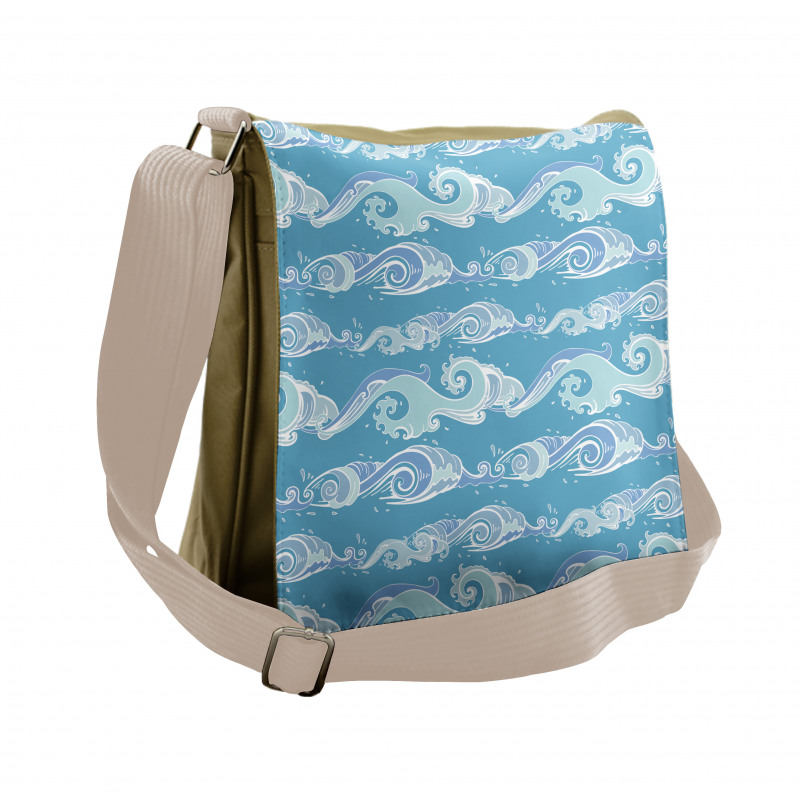 Sea Waves Ocean Splashes Messenger Bag