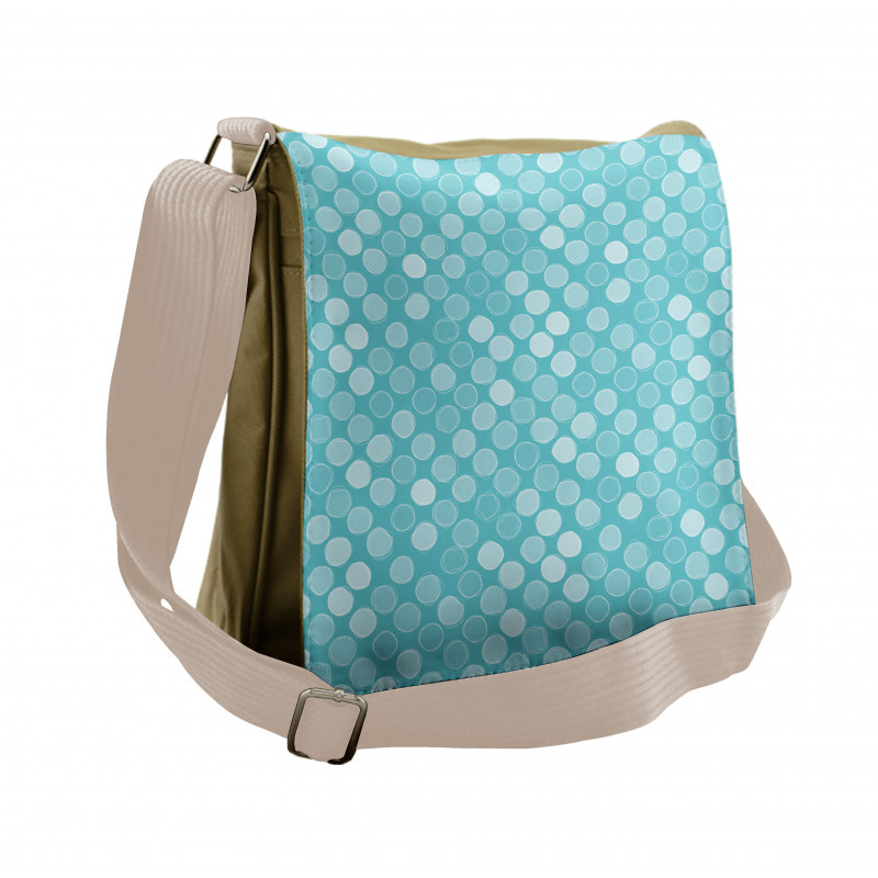 Scribbled Monotone Circles Messenger Bag