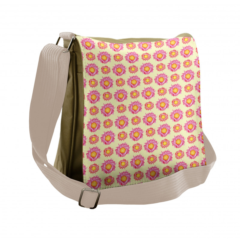 Abstract Watercolor Flowers Messenger Bag