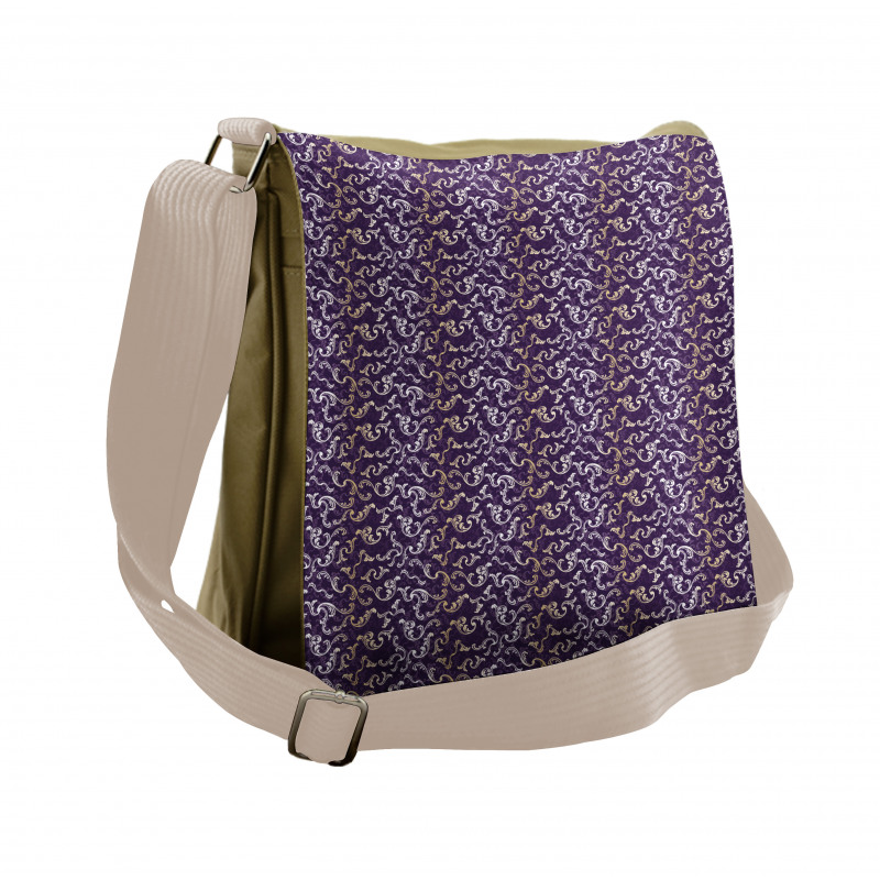 Lavish Curls on Purple Tone Messenger Bag