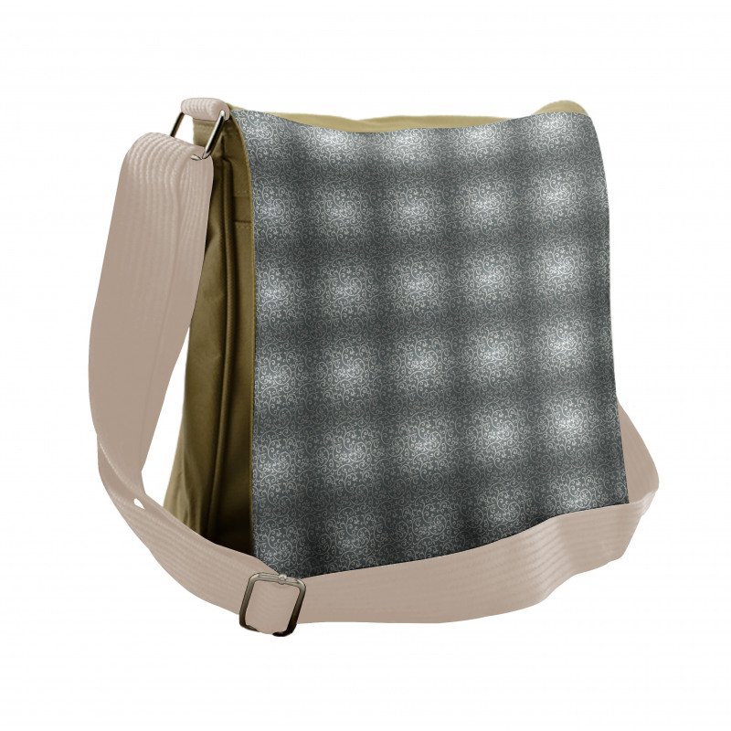 Floral Strokes in Greyscale Messenger Bag