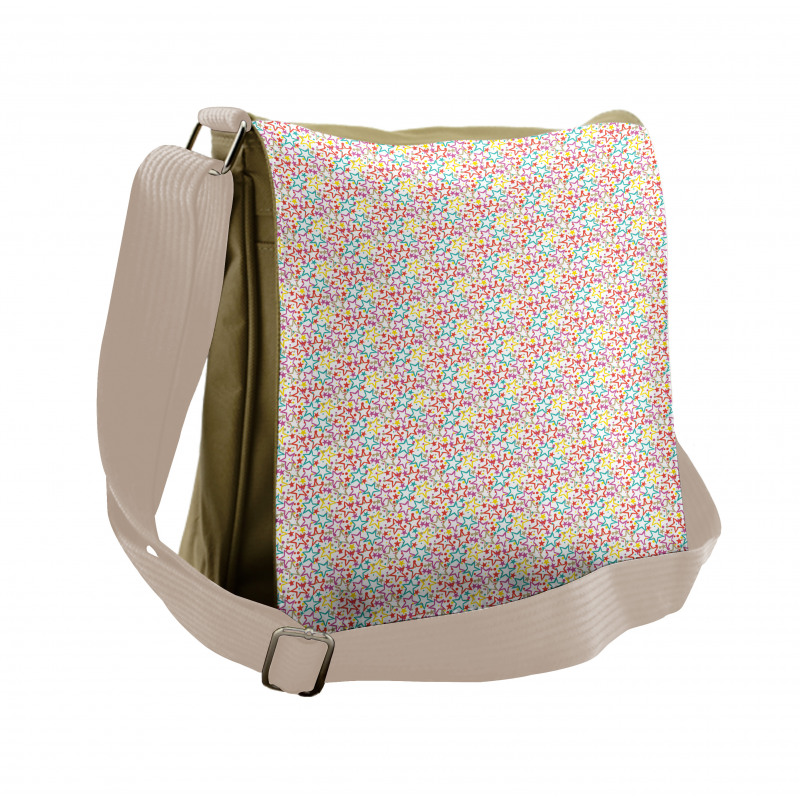 Colorful Stars and Dots Messenger Bag