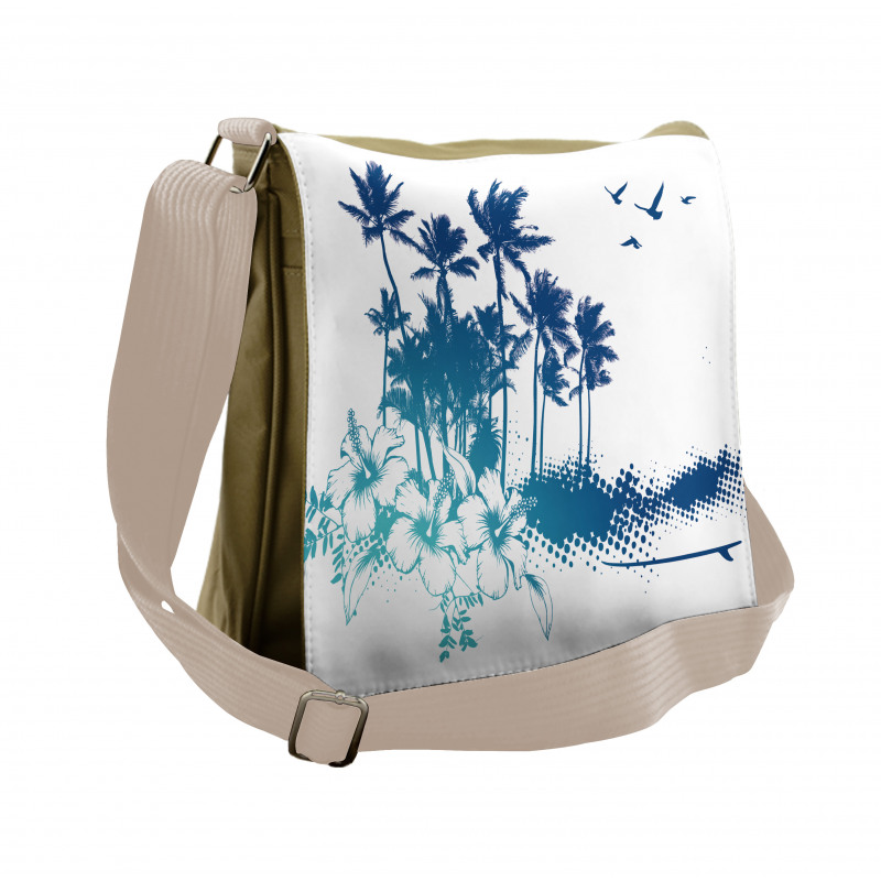 Hibiscus Flower Trees Messenger Bag