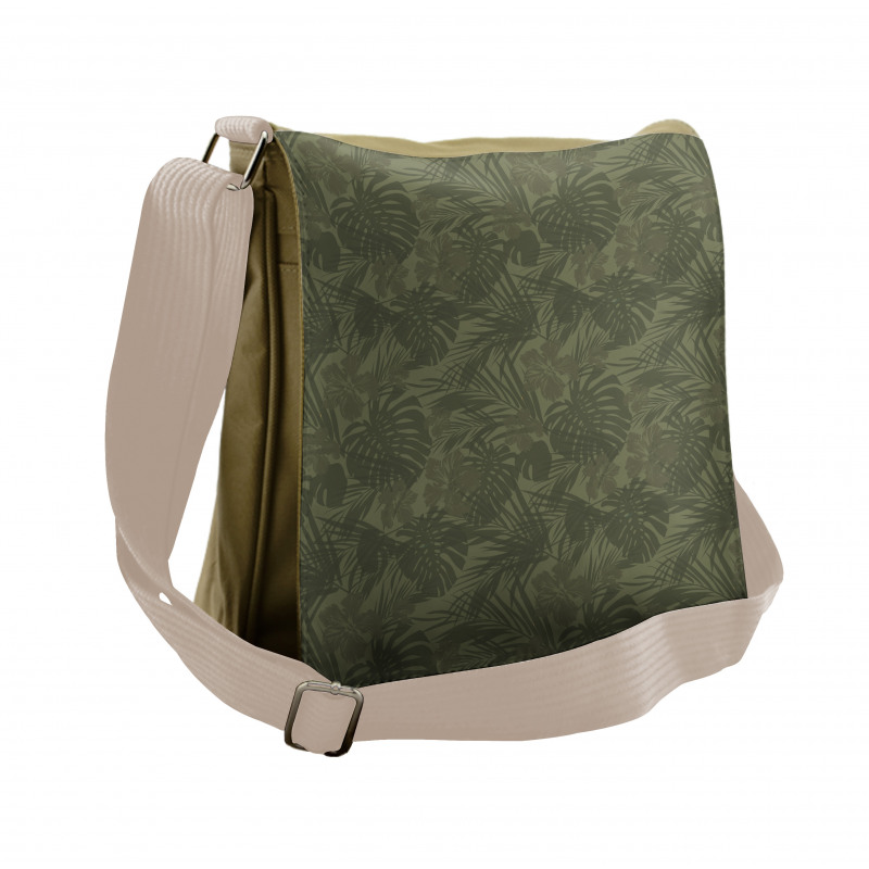 Monochrome  Leaves Messenger Bag