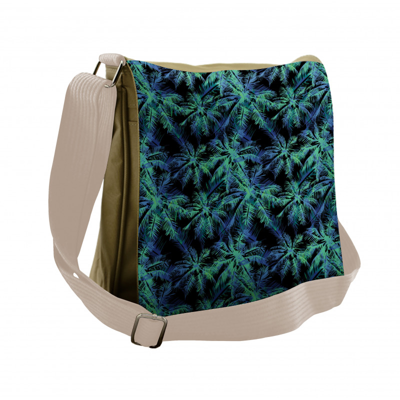 Leaves Dark Background Messenger Bag