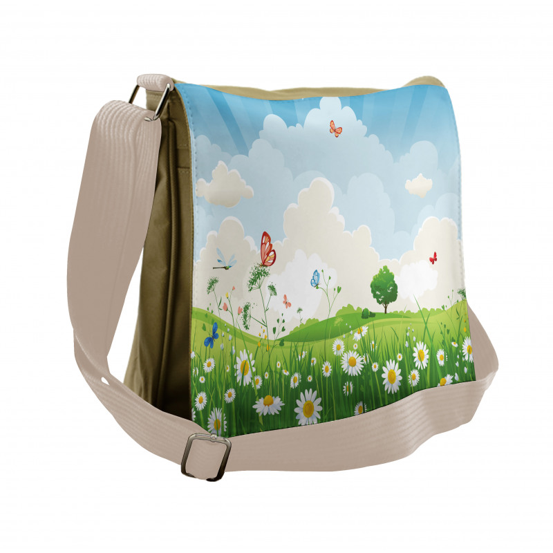 Spring Time Sunny Landscape Messenger Bag