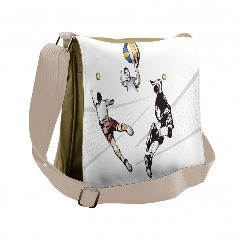 Players Hitting the Ball Messenger Bag