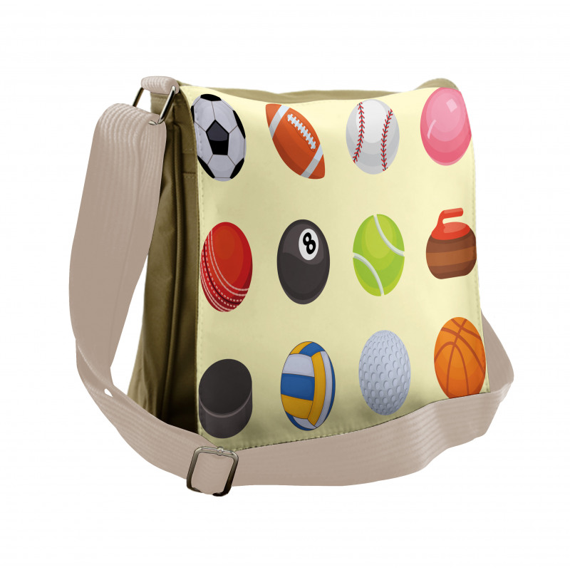 Different Sports Balls Layout Messenger Bag