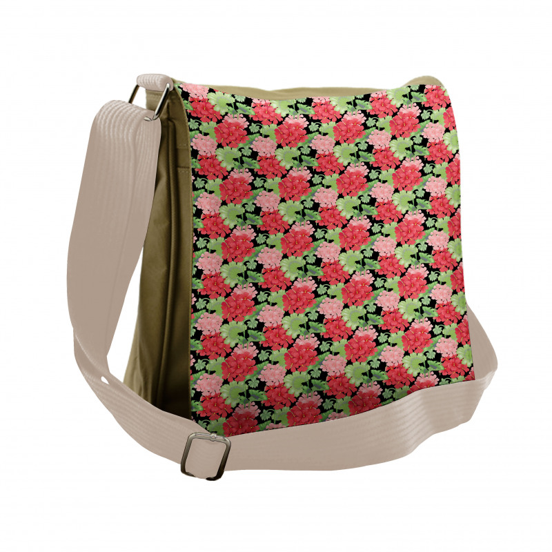 Victorian Flowers Leaves Messenger Bag