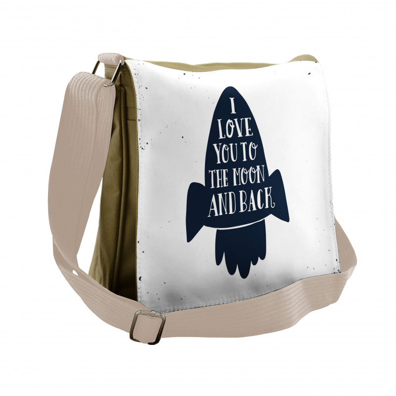 Grunge Style Space Travel Messenger Bag