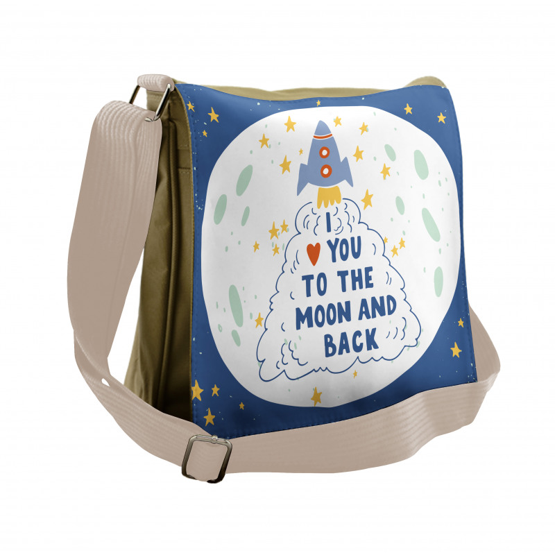 Space Travel Cloud Stars Messenger Bag