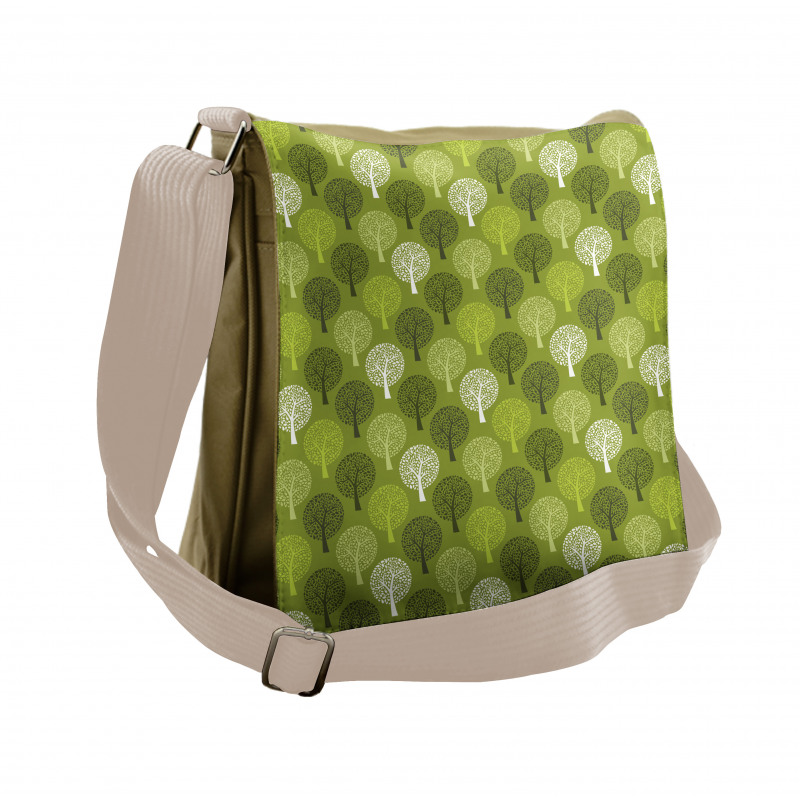 Abstract Trees Motifs Art Messenger Bag