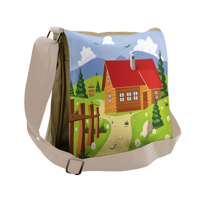 Chalet Image in Mountain Messenger Bag